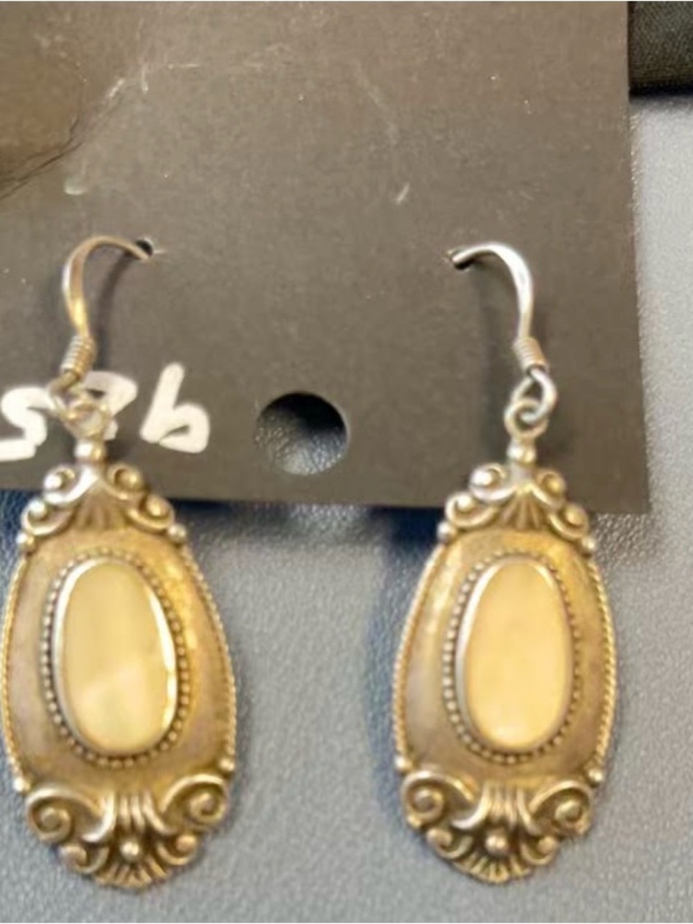 Vintage BOMA 925 Sterling Silver Scroll Drop Earrings - Picture 4 of 12